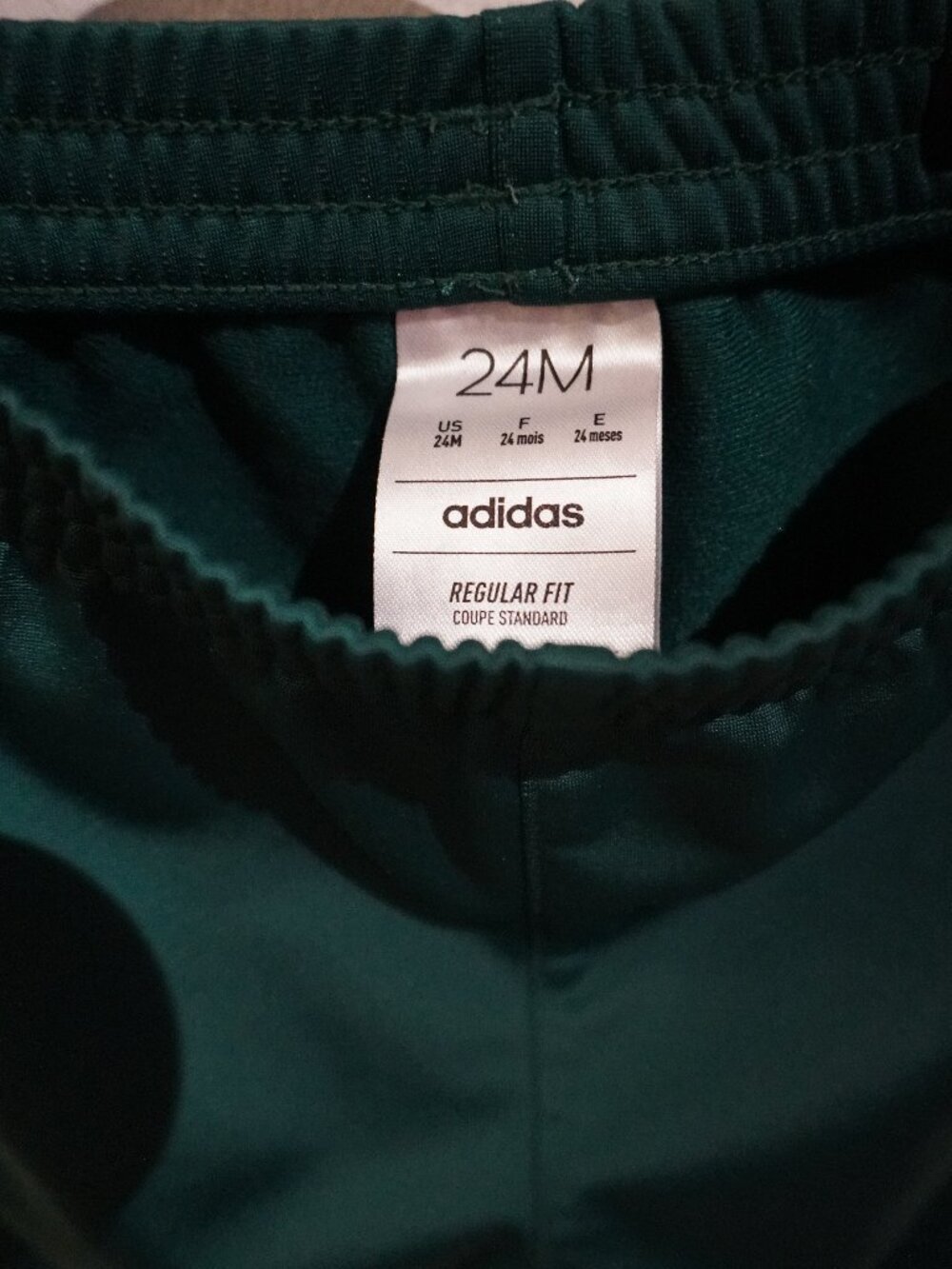Adidas 24M Toddler Joggers Green with Three White Stripes - Picture 3 of 3
